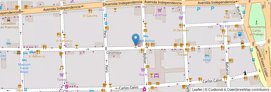 Mapa de ubicacion de Achtung Bar, San Telmo en アルゼンチン, Ciudad Autónoma De Buenos Aires, Comuna 1, ブエノスアイレス.