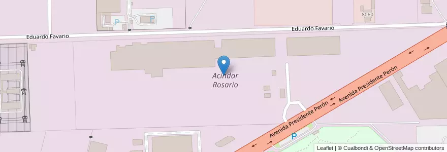Mapa de ubicacion de Acindar Rosario en 阿根廷, Santa Fe, Departamento Rosario, Municipio De Rosario, 罗萨里奥.