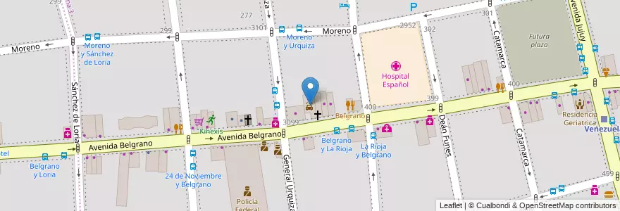 Mapa de ubicacion de Acqua Car Wash, Balvanera en 阿根廷, Ciudad Autónoma De Buenos Aires, Comuna 3, 布宜诺斯艾利斯.