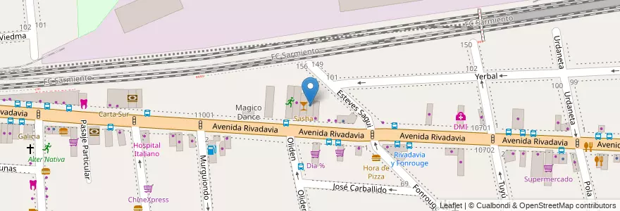 Mapa de ubicacion de Acrilicos, Liniers en الأرجنتين, Ciudad Autónoma De Buenos Aires, Comuna 9, Buenos Aires, Comuna 10.