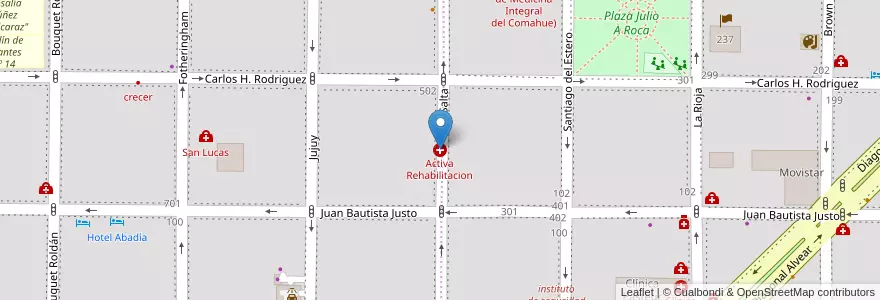 Mapa de ubicacion de Activa Rehabilitacion en 阿根廷, 智利, 內烏肯省, Departamento Confluencia, Municipio De Neuquén, Neuquén.