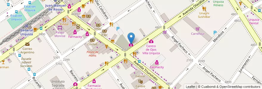 Mapa de ubicacion de Activa Salud, Villa Urquiza en Argentina, Ciudad Autónoma De Buenos Aires, Comuna 12, Buenos Aires.