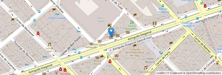 Mapa de ubicacion de Activo Bank en Espagne, Catalogne, Barcelone, Barcelonais, Barcelone.