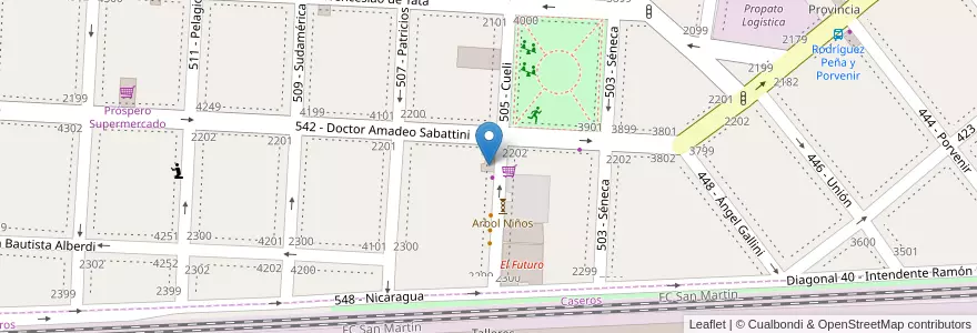 Mapa de ubicacion de Acuarian en Arjantin, Buenos Aires, Partido De Tres De Febrero, Caseros, Santos Lugares.