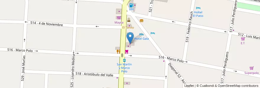 Mapa de ubicacion de Acuario El Delfin en アルゼンチン, ブエノスアイレス州, Partido De Tres De Febrero, Caseros.