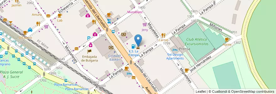 Mapa de ubicacion de Acuo Center, Belgrano en Argentine, Ciudad Autónoma De Buenos Aires, Buenos Aires, Comuna 13.