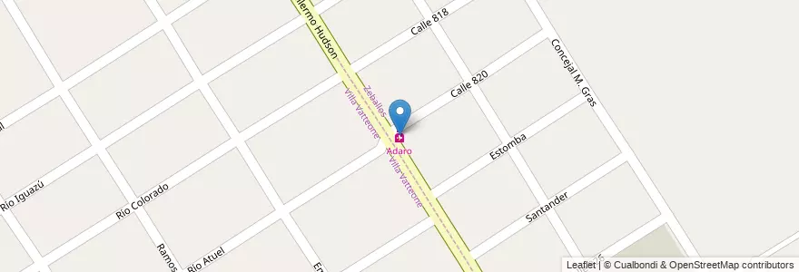 Mapa de ubicacion de Adaro en Arjantin, Buenos Aires, Partido De Florencio Varela, Zeballos.