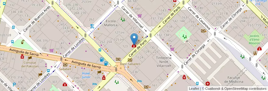 Mapa de ubicacion de ADDSANA Espai de salut BCN París en スペイン, カタルーニャ州, Barcelona, バルサルネス, Barcelona.