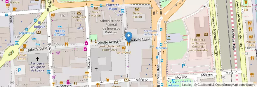 Mapa de ubicacion de Adela, Montserrat en アルゼンチン, Ciudad Autónoma De Buenos Aires, Comuna 1, ブエノスアイレス.