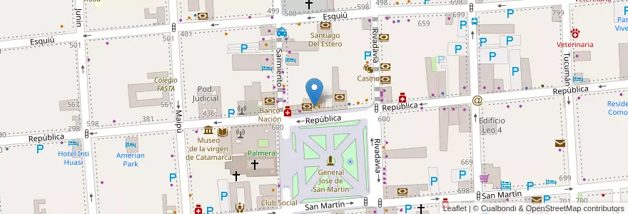 Mapa de ubicacion de Adelino en アルゼンチン, カタマルカ州, Departamento Capital, Municipio De San Fernando Del Valle De Catamarca, San Fernando Del Valle De Catamarca.