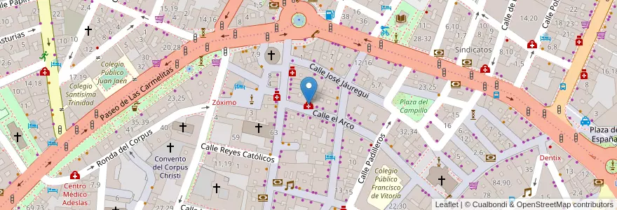 Mapa de ubicacion de Adeslas en İspanya, Castilla Y León, Salamanca, Campo De Salamanca, Salamanca.