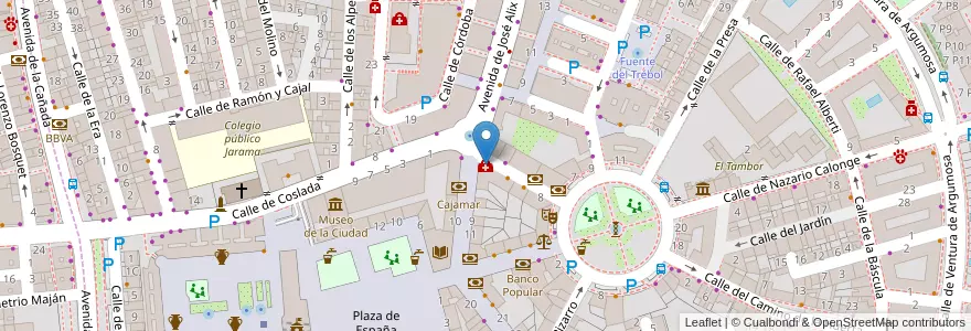 Mapa de ubicacion de Adeslas en Sepanyol, Comunidad De Madrid, Comunidad De Madrid, Área Metropolitana De Madrid Y Corredor Del Henares, San Fernando De Henares, Coslada.