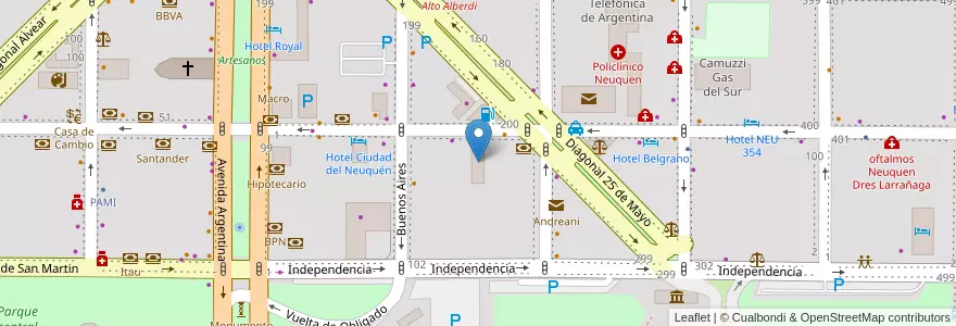 Mapa de ubicacion de Administración Municipal de Ingresos Públicos en アルゼンチン, チリ, ネウケン州, Departamento Confluencia, Municipio De Neuquén, Neuquén.