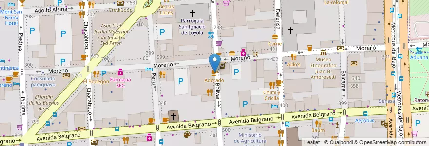 Mapa de ubicacion de Adorado, Montserrat en Argentina, Ciudad Autónoma De Buenos Aires, Comuna 1, Buenos Aires.