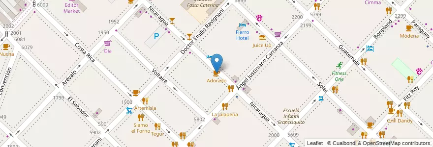 Mapa de ubicacion de Adorado, Palermo en الأرجنتين, Ciudad Autónoma De Buenos Aires, Buenos Aires, Comuna 14.