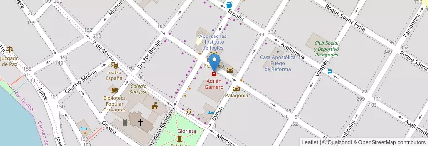Mapa de ubicacion de Adrián Garnero en Argentinien, Provinz Buenos Aires, Partido De Patagones, Carmen De Patagones.