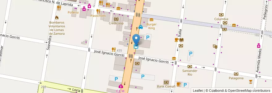 Mapa de ubicacion de adrogue bus en Arjantin, Buenos Aires, Partido De Lomas De Zamora, Lomas De Zamora.