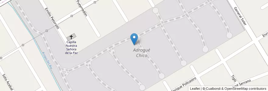 Mapa de ubicacion de Adrogué Chico en アルゼンチン, ブエノスアイレス州, Partido De Almirante Brown, Malvinas Argentinas.