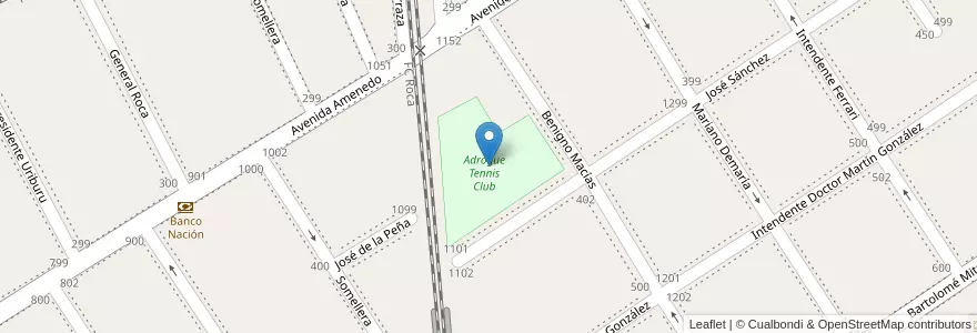 Mapa de ubicacion de Adrogue Tennis Club en Argentina, Buenos Aires, Partido De Almirante Brown, Adrogué.