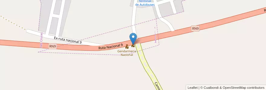 Mapa de ubicacion de Aduana en Argentinien, Jujuy, Departamento Humahuaca, Comisión Municipal De Tres Cruces.