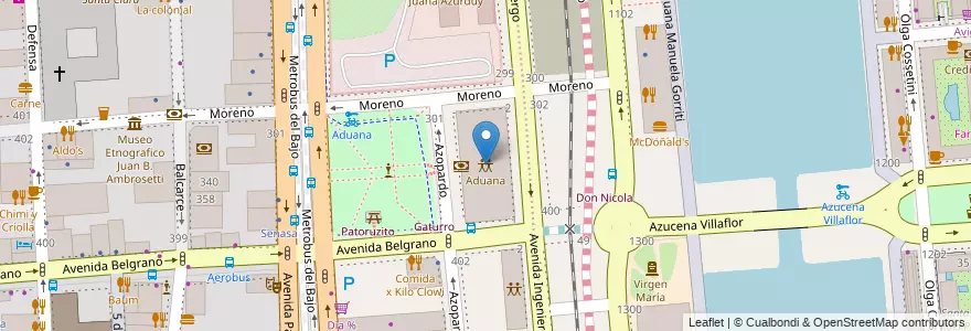 Mapa de ubicacion de Aduana, Montserrat en Argentinien, Ciudad Autónoma De Buenos Aires, Comuna 1, Buenos Aires.