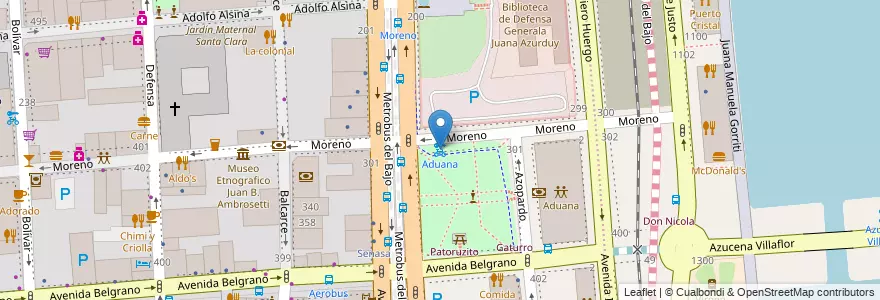 Mapa de ubicacion de Aduana, Montserrat en Argentina, Ciudad Autónoma De Buenos Aires, Comuna 1, Buenos Aires.