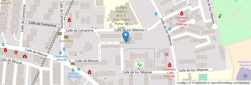 Mapa de ubicacion de A.E.I.O.U. en スペイン, マドリード州, Comunidad De Madrid, Área Metropolitana De Madrid Y Corredor Del Henares, Madrid.