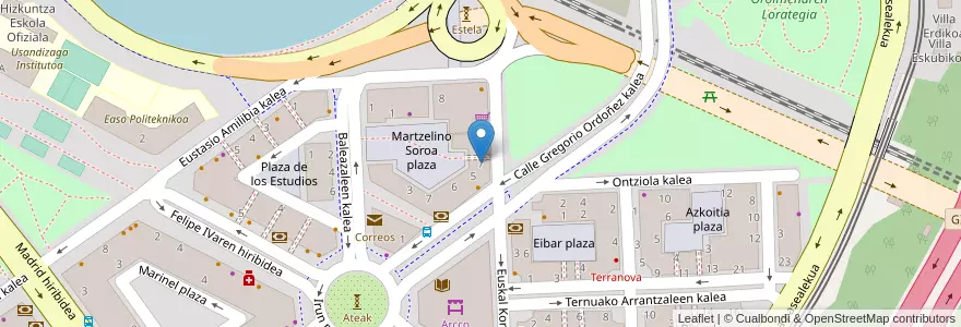 Mapa de ubicacion de AEK Euskaltegia Amara Berri en إسبانيا, إقليم الباسك, غيبوثكوا, Donostialdea, سان سيباستيان.