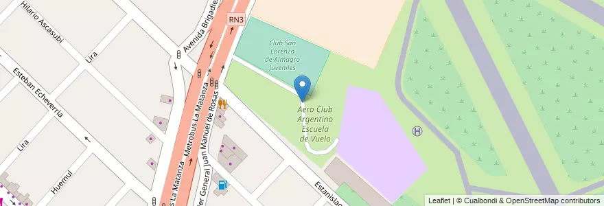 Mapa de ubicacion de Aero Club Argentino Escuela de Vuelo en Argentine, Province De Buenos Aires, Partido De La Matanza, Gregorio De Laferrere.