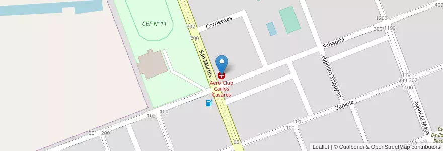 Mapa de ubicacion de Aero Club Carlos Casares en Argentinië, Buenos Aires, Partido De Carlos Casares.
