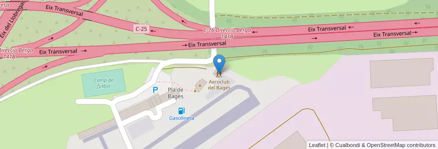 Mapa de ubicacion de Aeroclub del Bages en España, Catalunya, Barcelona, Bages, Sallent.