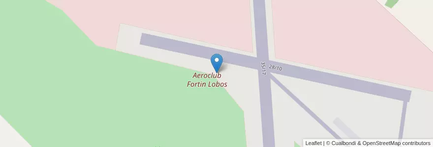 Mapa de ubicacion de Aeroclub Fortin Lobos en アルゼンチン, ブエノスアイレス州, Partido De Lobos, Cuartel Arévalo.