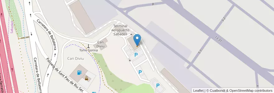 Mapa de ubicacion de Aeroclub Sabadell en Испания, Каталония, Барселона, Vallès Occidental, Sabadell.