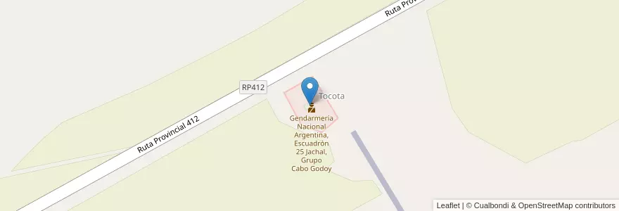 Mapa de ubicacion de Aeródromo de Tocota en Argentinien, San Juan, Chile, Iglesia.