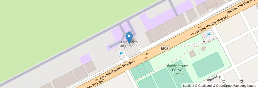 Mapa de ubicacion de Aeropuerto San Fernando en Argentina, Buenos Aires, Partido De San Fernando, San Fernando.