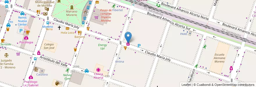 Mapa de ubicacion de Afinidad Social en アルゼンチン, ブエノスアイレス州, Partido De Moreno, Moreno.