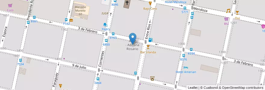 Mapa de ubicacion de AFIP - Aduana Rosario en アルゼンチン, サンタフェ州, Departamento Rosario, Municipio De Rosario, ロサリオ.