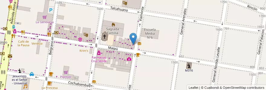 Mapa de ubicacion de Agencia Chance en Argentina, Buenos Aires, Partido De Lomas De Zamora, Banfield.
