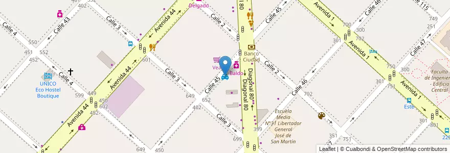Mapa de ubicacion de Agencia Remisse, Casco Urbano en アルゼンチン, ブエノスアイレス州, Partido De La Plata, La Plata.