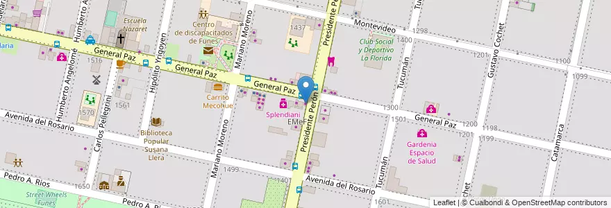 Mapa de ubicacion de Agencia Rosanger 01 en アルゼンチン, サンタフェ州, Departamento Rosario, Municipio De Funes, Funes.