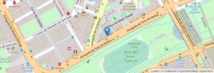 Mapa de ubicacion de Agencia Tributaria en إسبانيا, منطقة بلنسية, فالنسيا, Comarca De València, فالنسيا.