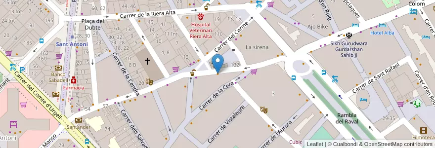 Mapa de ubicacion de Aglio e Peperoncino en Sepanyol, Catalunya, Barcelona, Barcelonès, Barcelona.