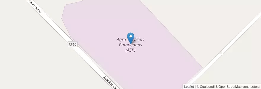 Mapa de ubicacion de Agro Servicios Pampeanos (ASP) en 阿根廷, 布宜诺斯艾利斯省, Partido De Olavarría.