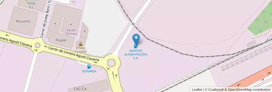Mapa de ubicacion de AGROVIC ALIMENTACIÓN, S.A. en España, Catalunya, Lleida, Segrià, Lleida.