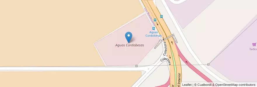 Mapa de ubicacion de Aguas Cordobesas en آرژانتین, Córdoba, Departamento Capital, Pedanía Capital, Córdoba, Municipio De Córdoba.