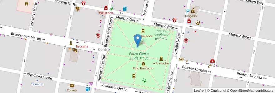 Mapa de ubicacion de Aguas Danzantes en Argentine, Santa Fe, Departamento Castellanos, Municipio De Humberto Primo, Humberto Primo.