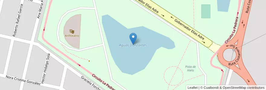 Mapa de ubicacion de Aguas Danzantes en Arjantin, San Luis, General Pedernera, Villa Mercedes, Municipio De Villa Mercedes.