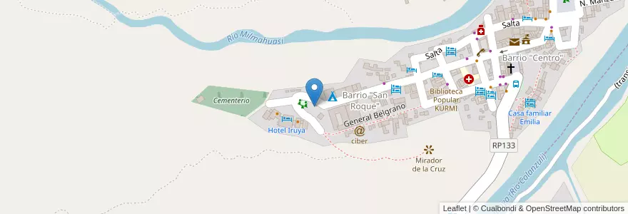 Mapa de ubicacion de Aguas de Salta en Arjantin, Finca El Potrero, Salta, Departamento Iruya, Municipio Iruya.
