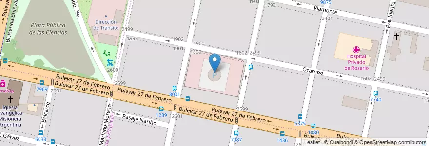 Mapa de ubicacion de Aguas Santafesinas en Arjantin, Santa Fe, Departamento Rosario, Municipio De Rosario, Rosario.