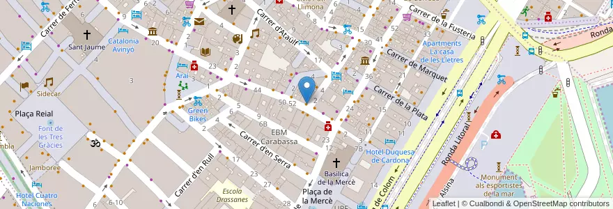 Mapa de ubicacion de Agüelo013 en 스페인, Catalunya, Barcelona, Barcelonès, 바르셀로나.